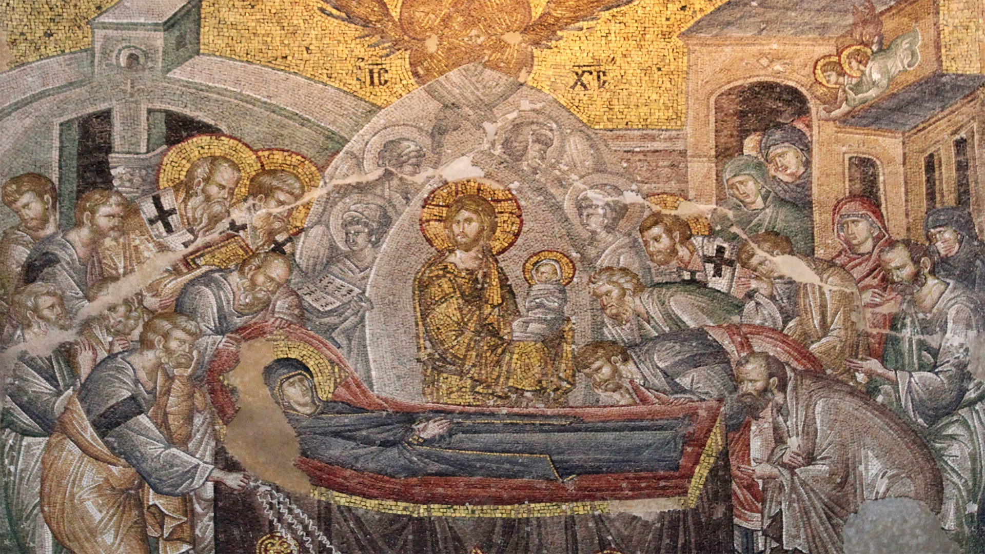 Dormition of the Virgin at Chora church in Istanbul